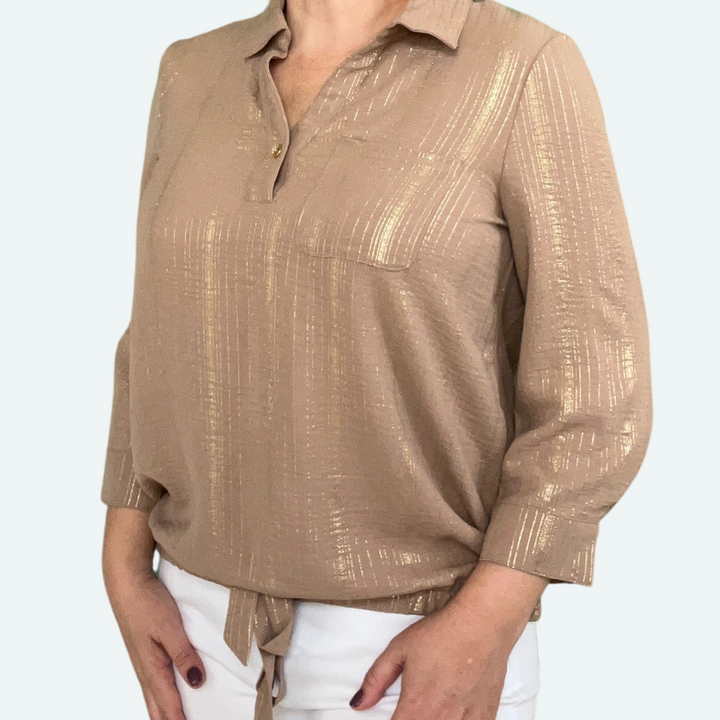 Blusa dorada rayas